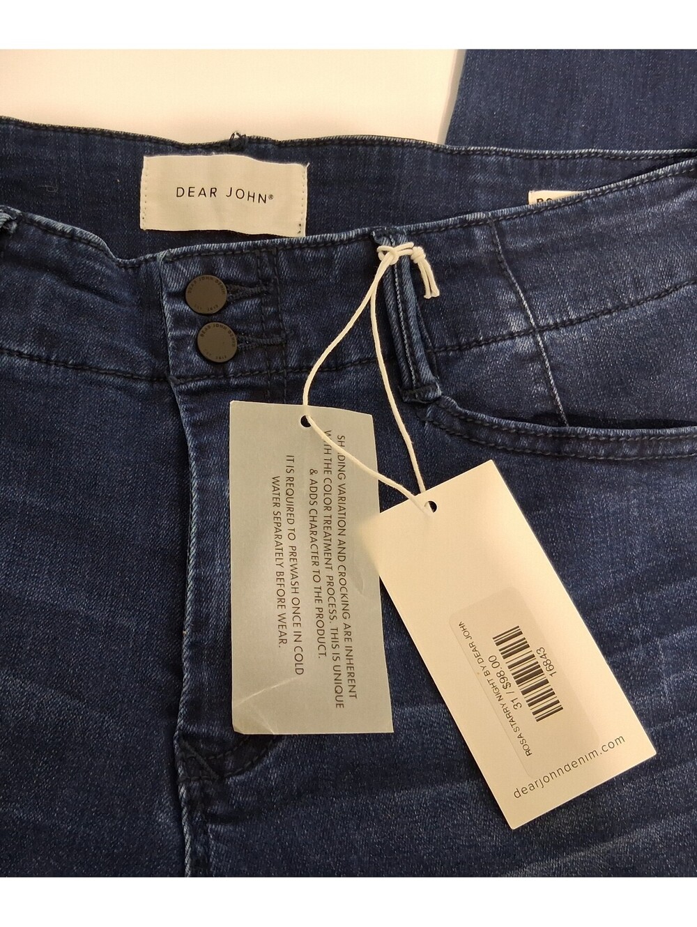 Dear John Flare Leg Blue Jeans, NWT, High Waist, Rosa Starry Night, Size 31